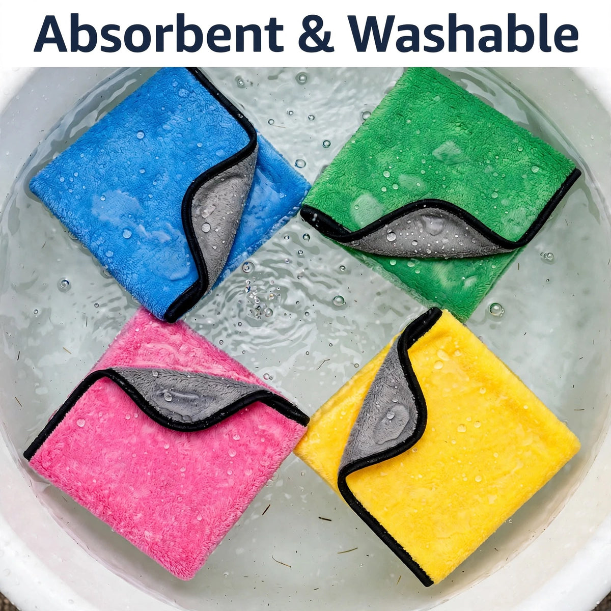 Microfiber Detailing Towels 4 Pack 15x12 500 GSM
