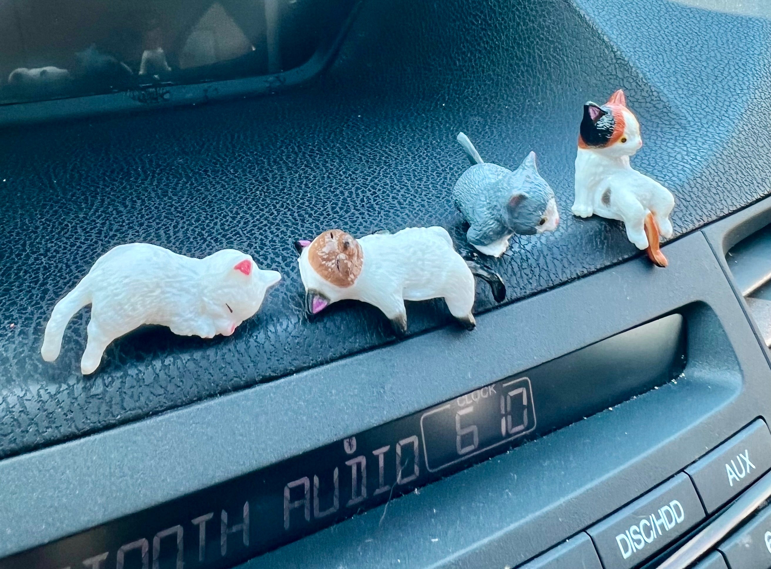 Mini Cat Figurines Set of 4 | Car Dash & Desk Decor | Kawaii Gift