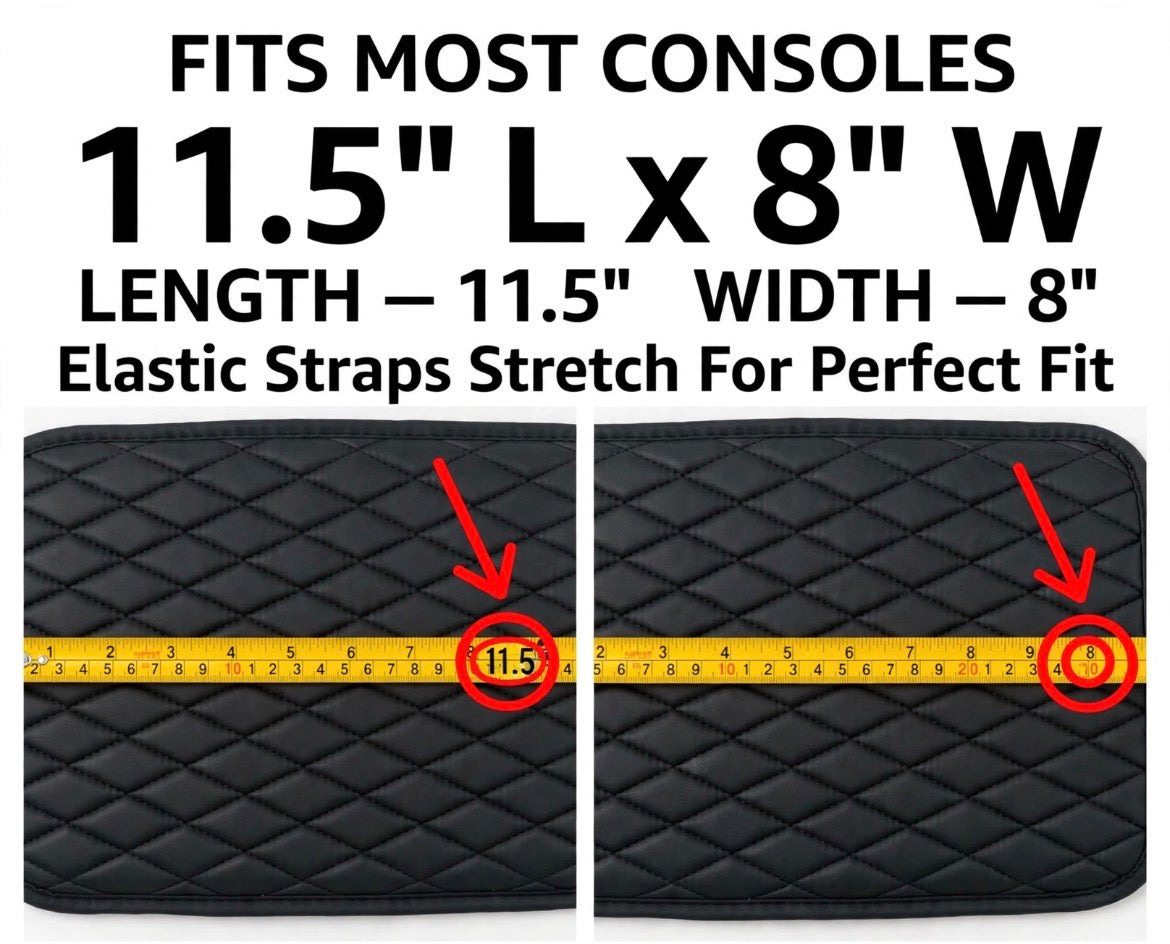 PU Leather Car Armrest Pad – Universal Fit Center Console Cushion