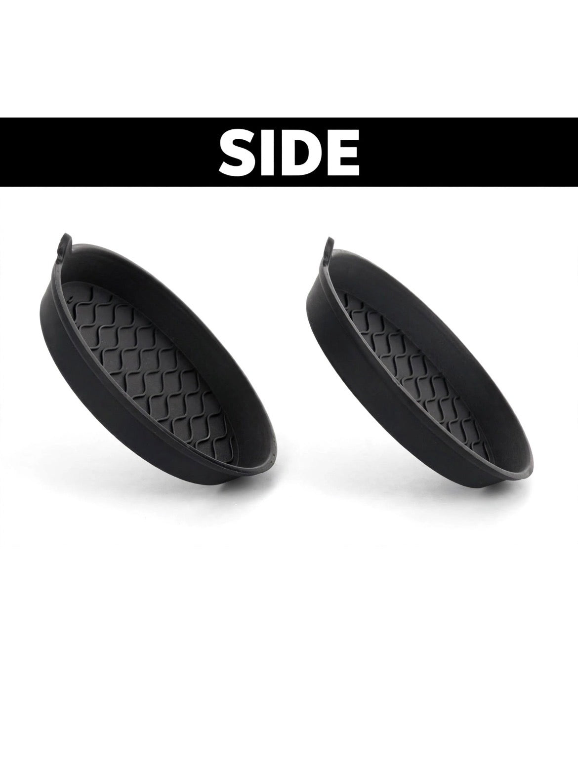 Black Silicone Car Cup Holder Coasters – Set of 2