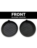Black Silicone Car Cup Holder Coasters – Set of 2