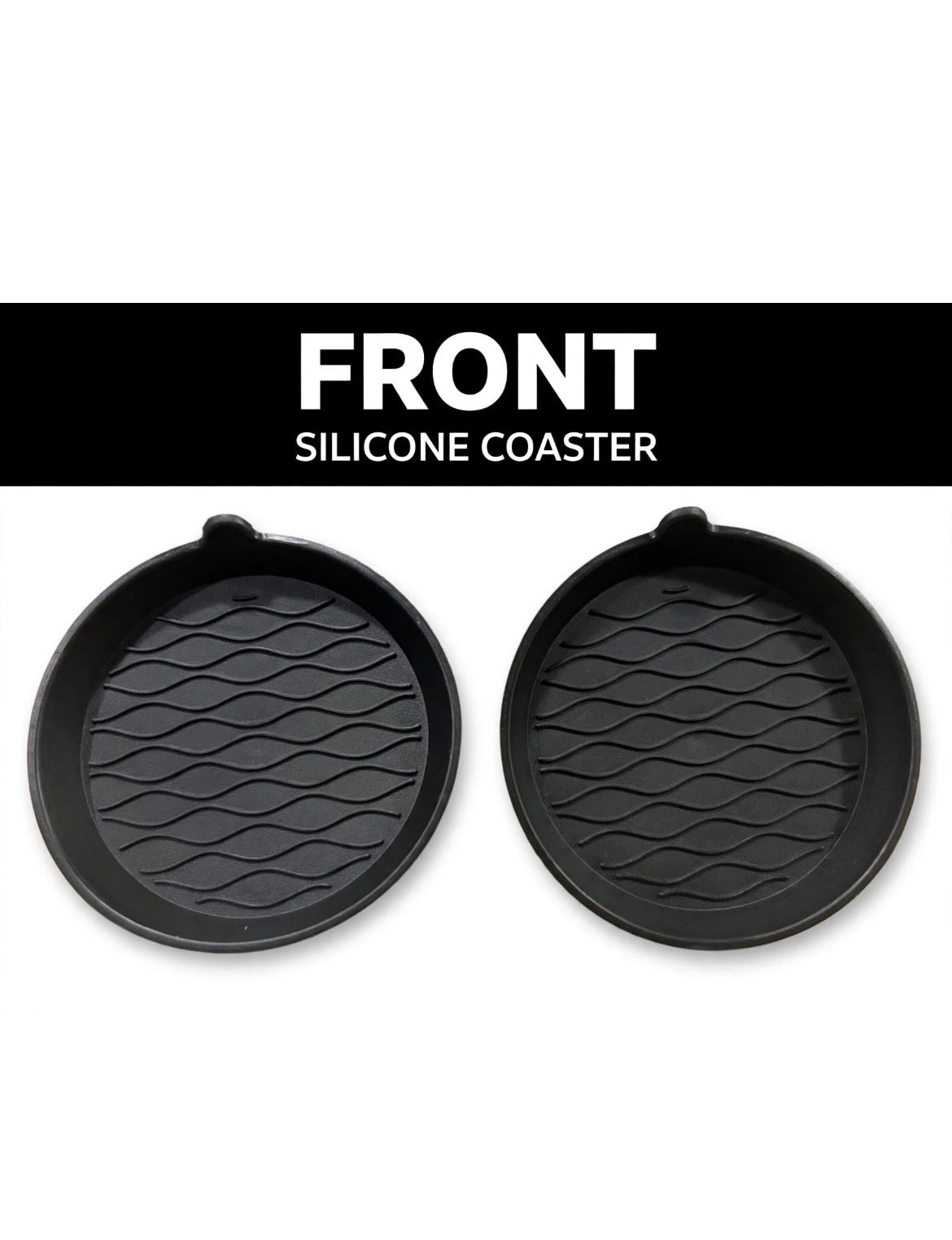 Black Silicone Car Cup Holder Coasters – Set of 2