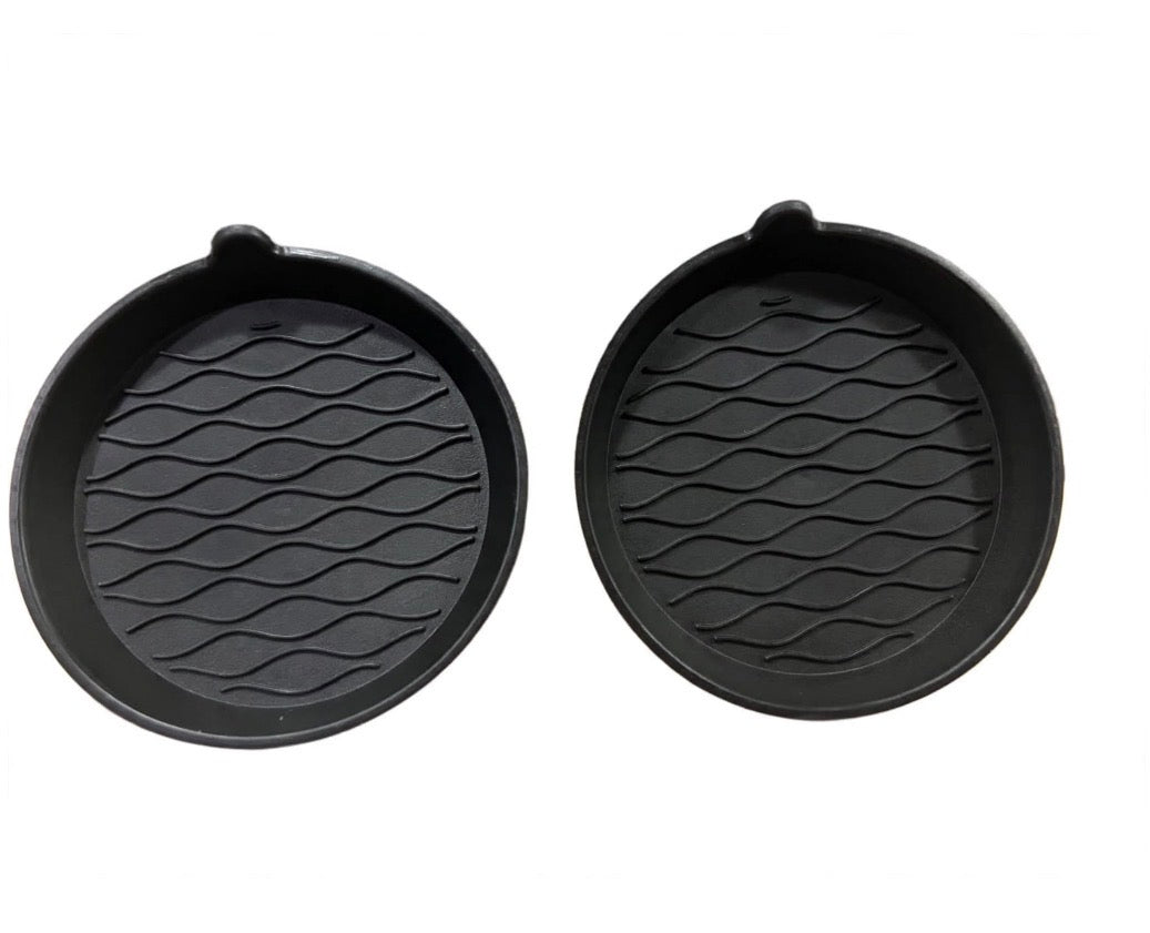 Black Silicone Car Cup Holder Coasters – Set of 2