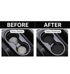 Black Silicone Car Cup Holder Coasters – Set of 2