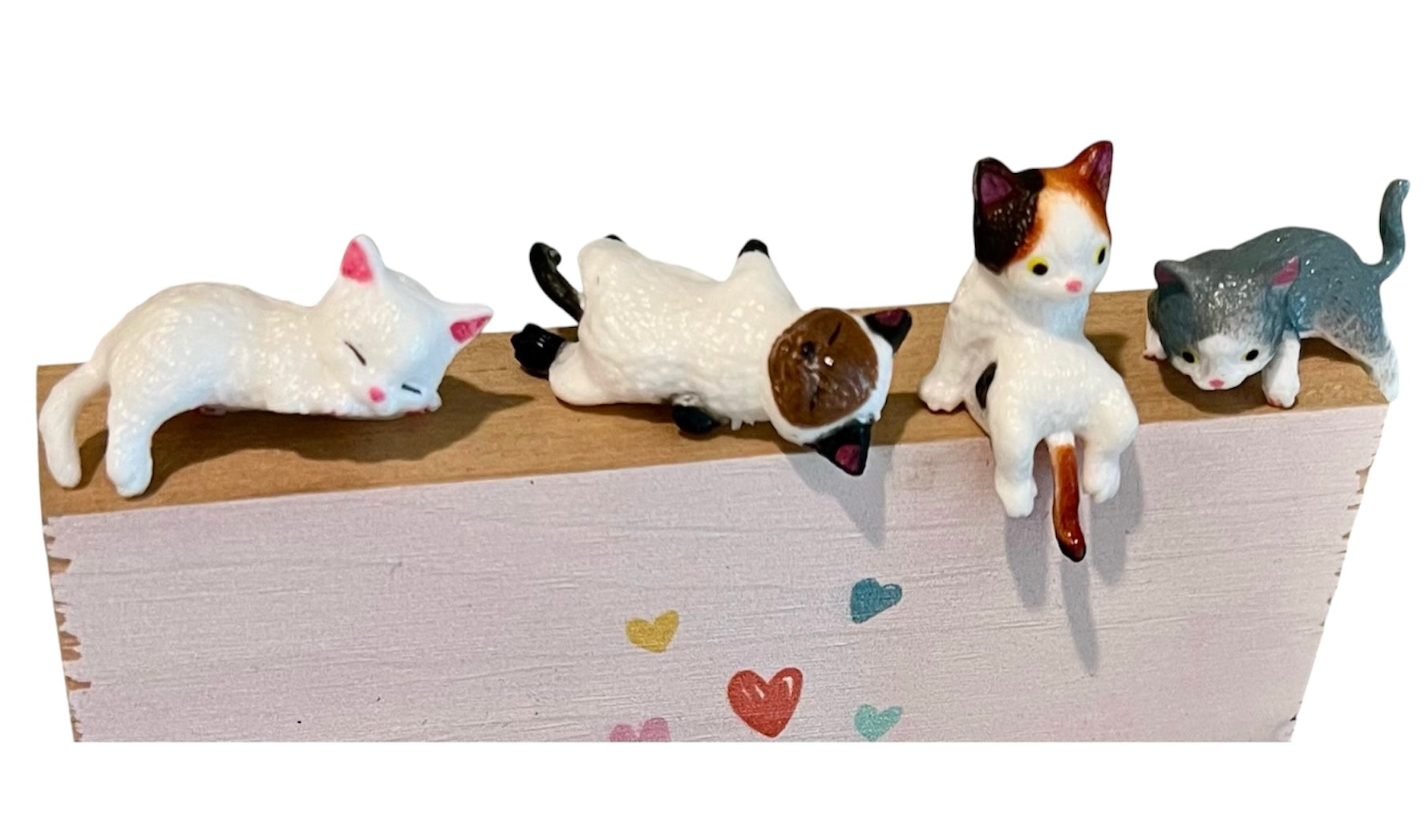 Mini Cat Figurines Set of 4 | Car Dash & Desk Decor | Kawaii Gift