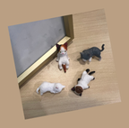 Cute Cat Mini Decor Set of 4 – Car Dashboard, Desk & Computer Cartoon Figurines